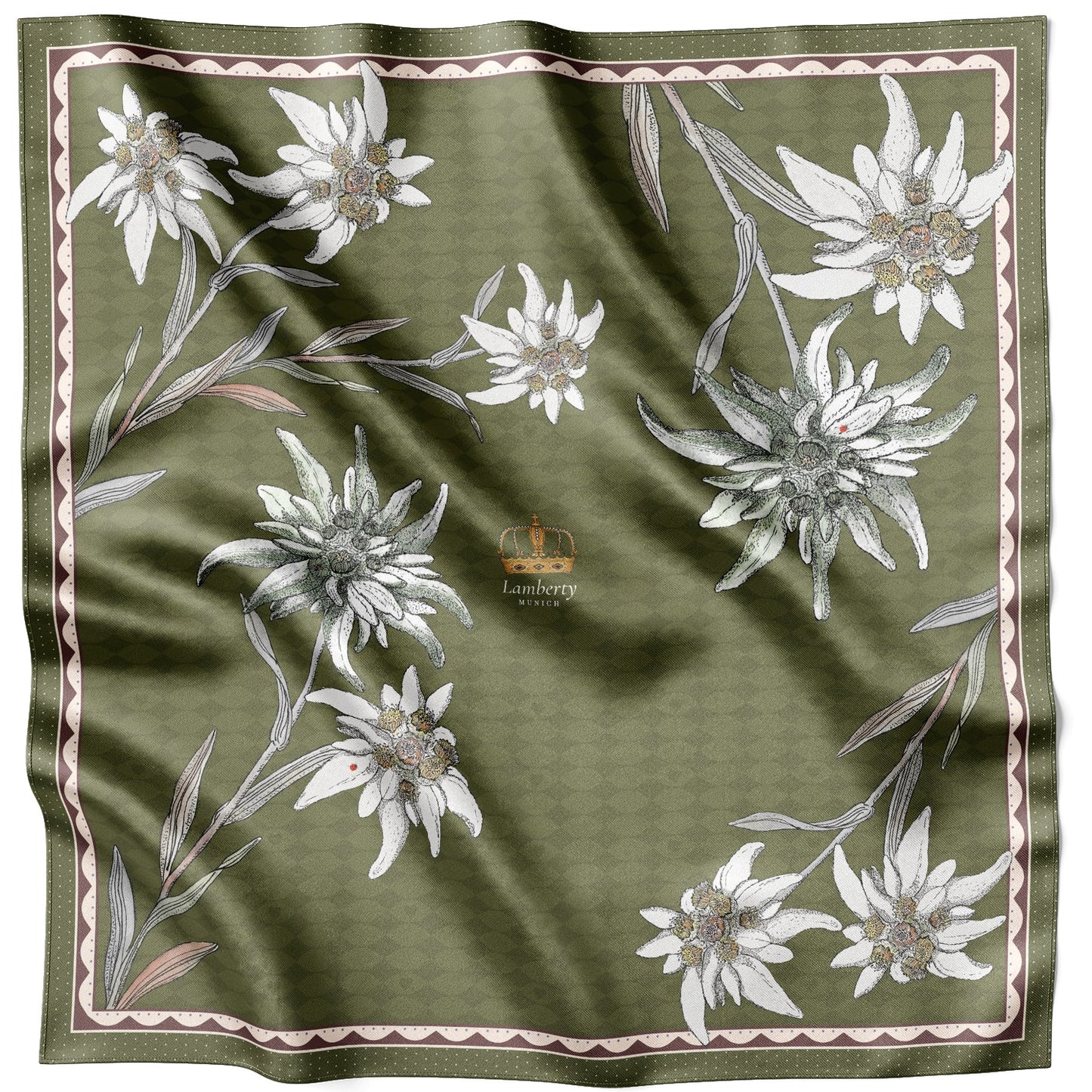 Tuch 70 Edelweiss Alpenglow Midi Seidentwill-Schal Natur