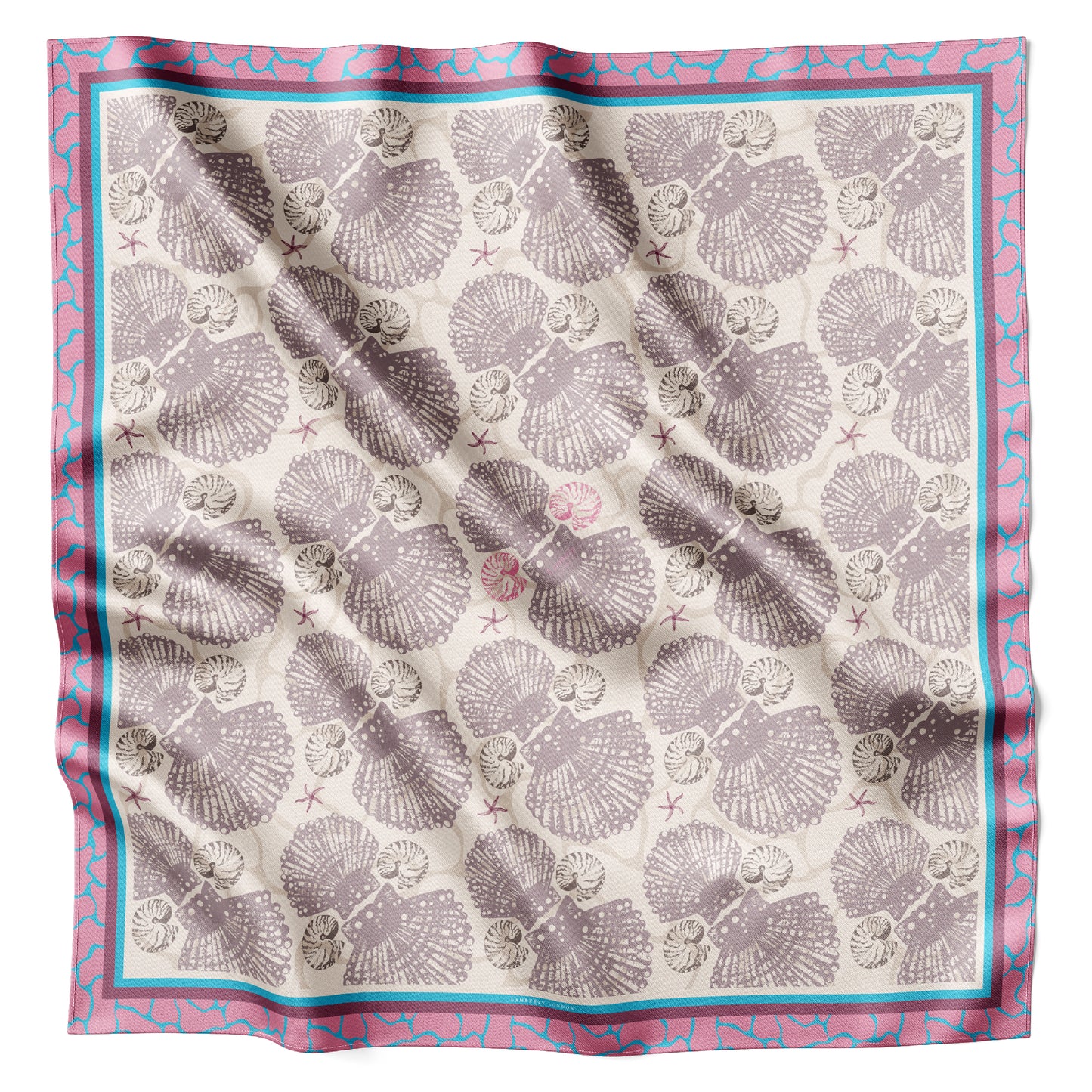 Tuch 90 Silky-Sea-Shells - Classic Silk Scarf Coral Lilac