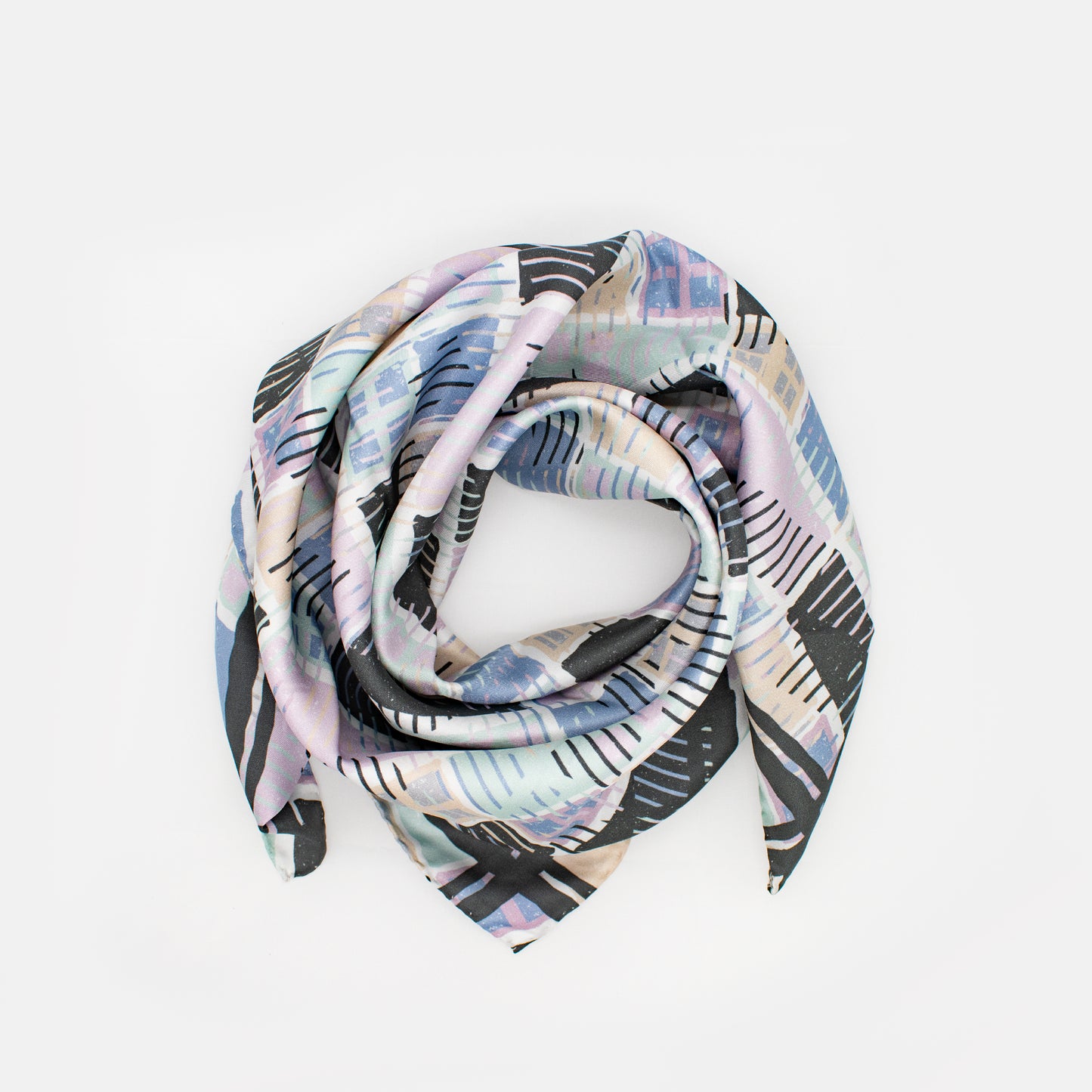 Checkerboard Chic - Midi Silk Scarf