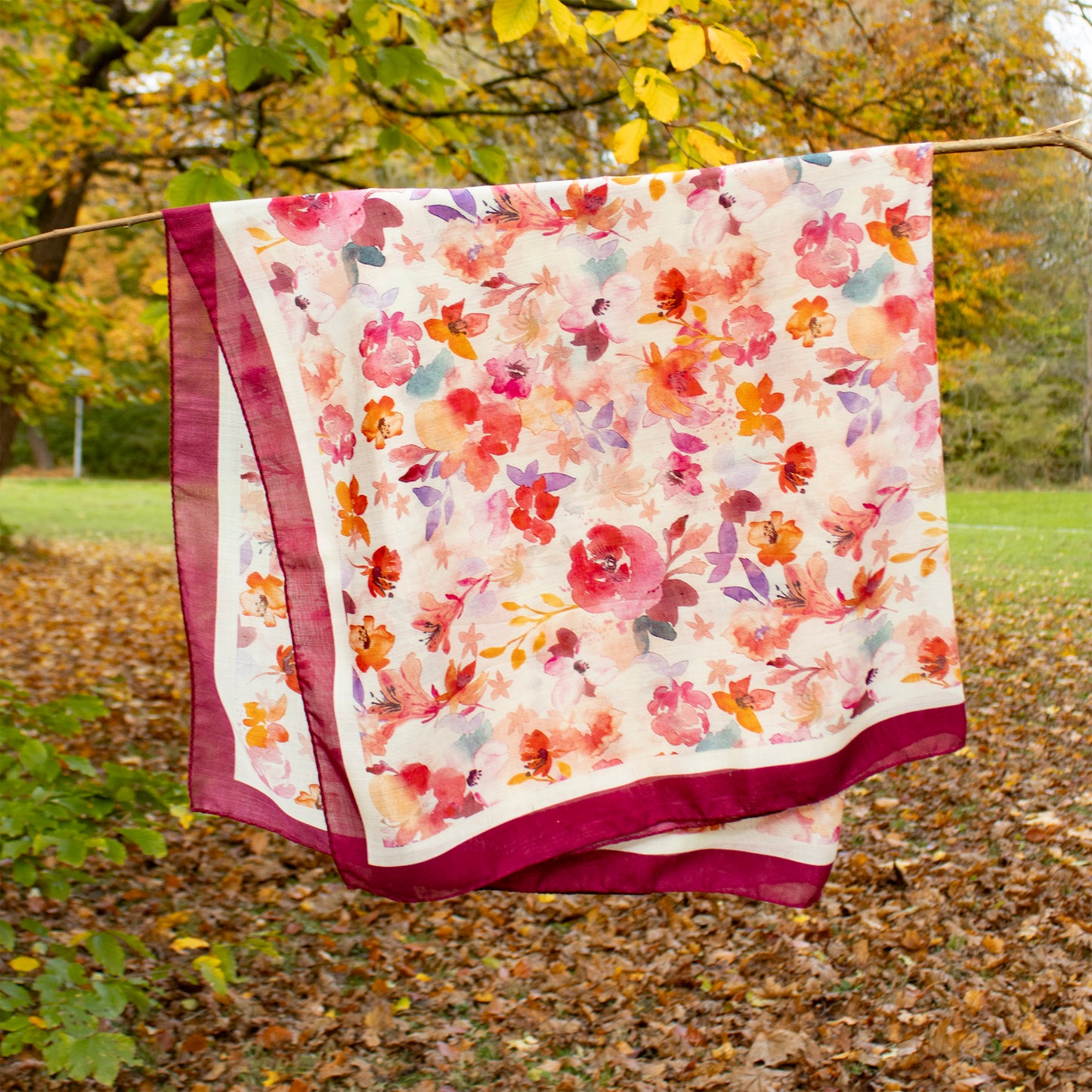 Schal 110 Floral Dreamscape - Maxi Silk & Wool Scarf