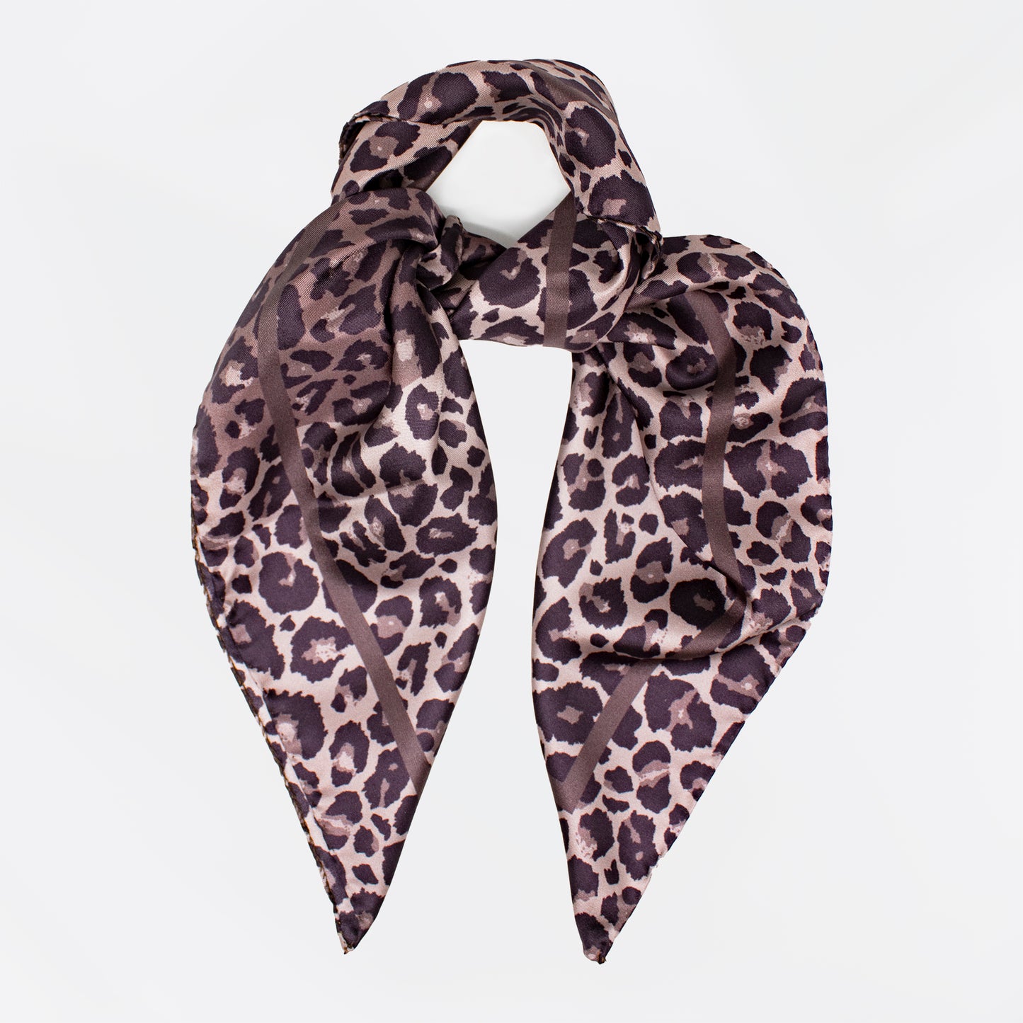 Leopard Savannah Taupe - Midi Silk Scarf