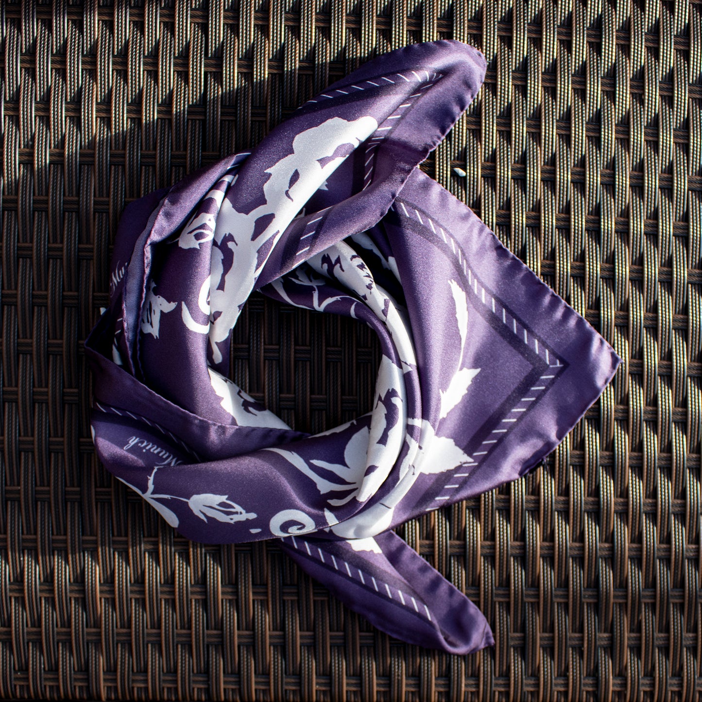 Midnight Rose Midi Silk Scarf