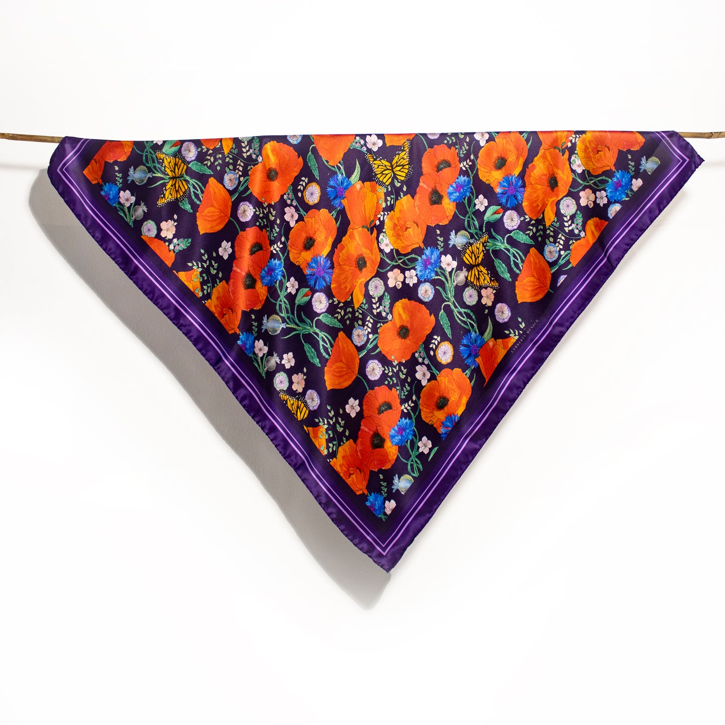 Whispering Poppies Classic Silk Scarf