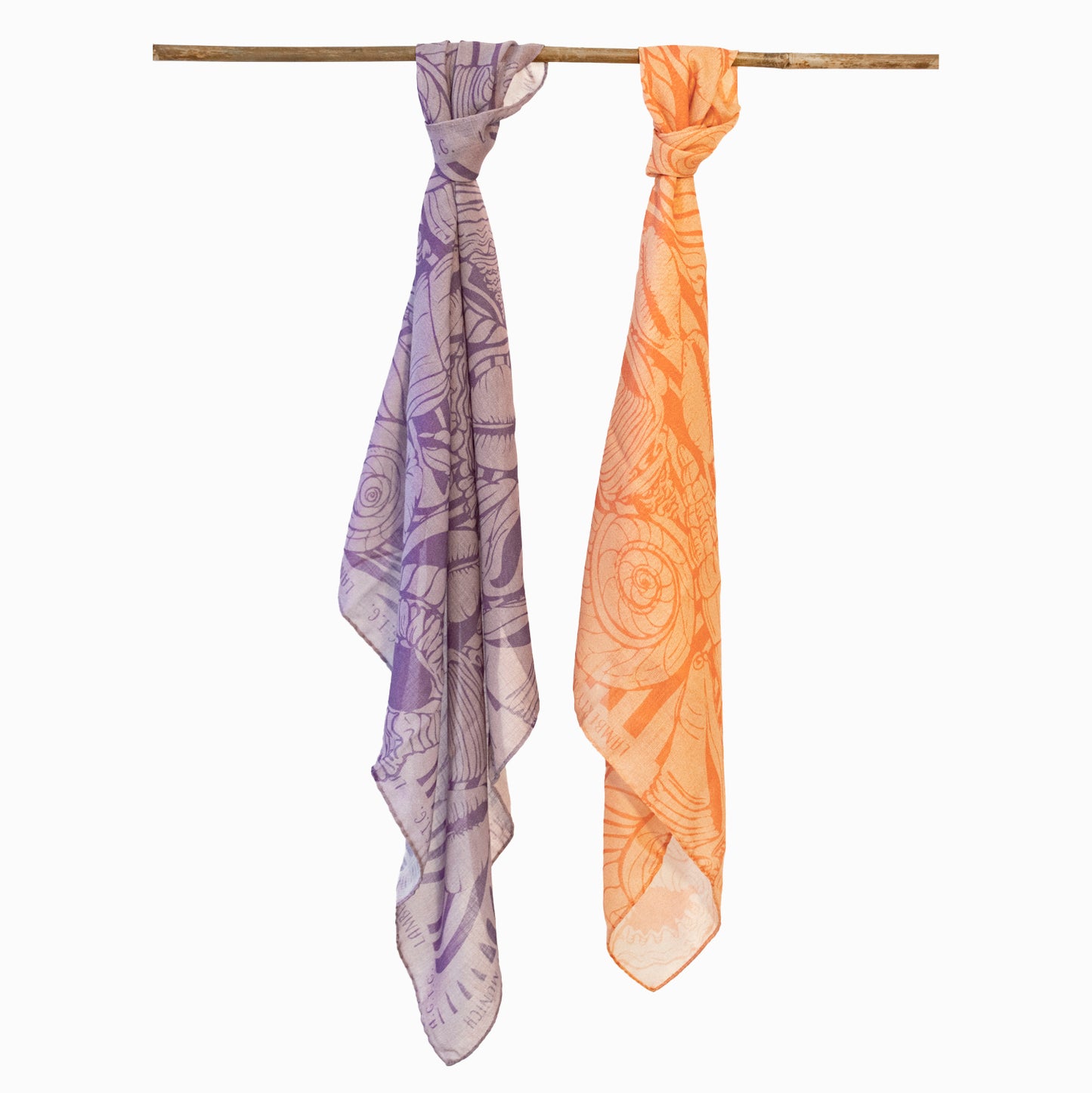 One Hundred Seashells - Midi Silk and Wool Scarf