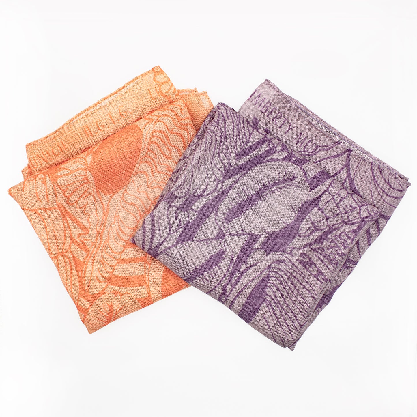 Tuch 70 One Hundred Seashells - Midi Silk & Wool Scarf Living Coral