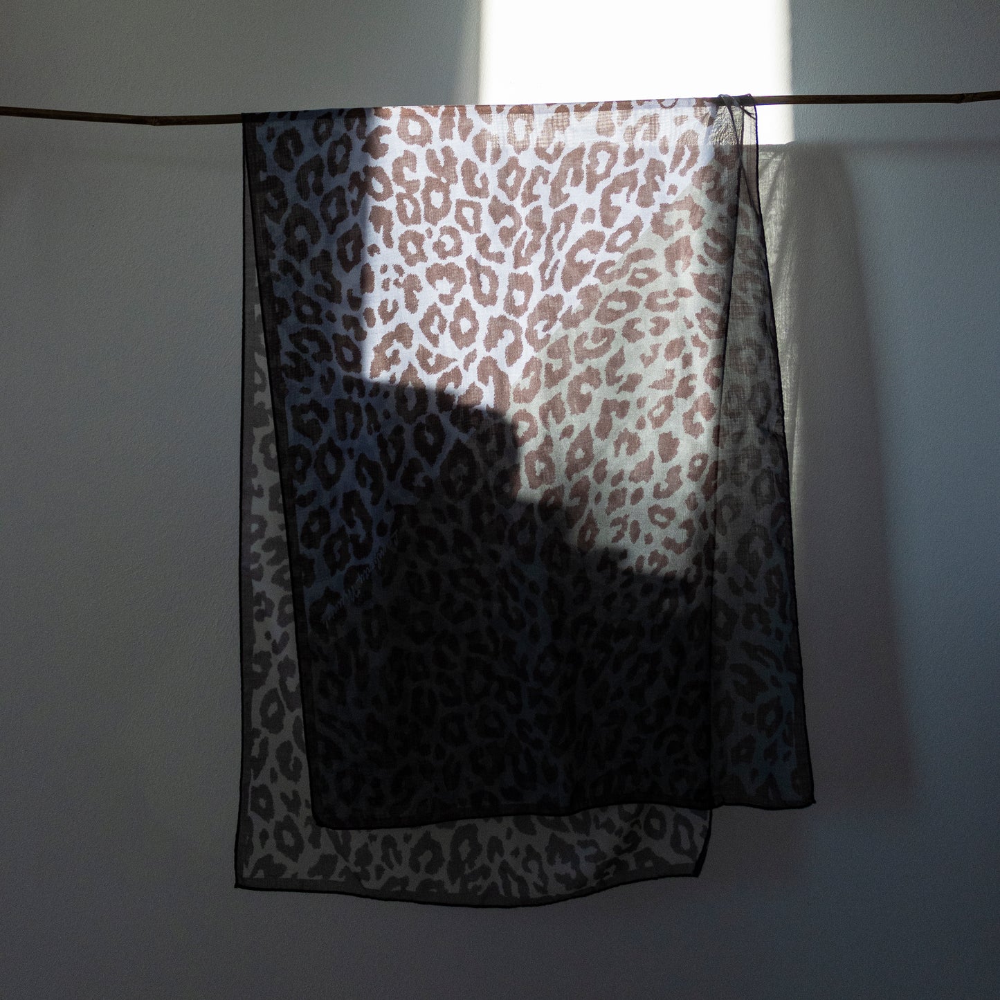 Silk & Wool Scarf - Leopard Patch - Threefold Colour Placement