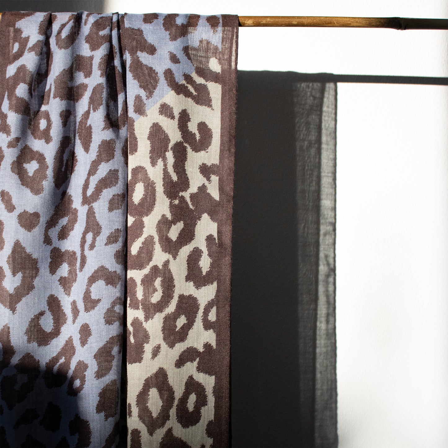 Silk & Wool Scarf - Leopard Patch - Threefold Colour Placement