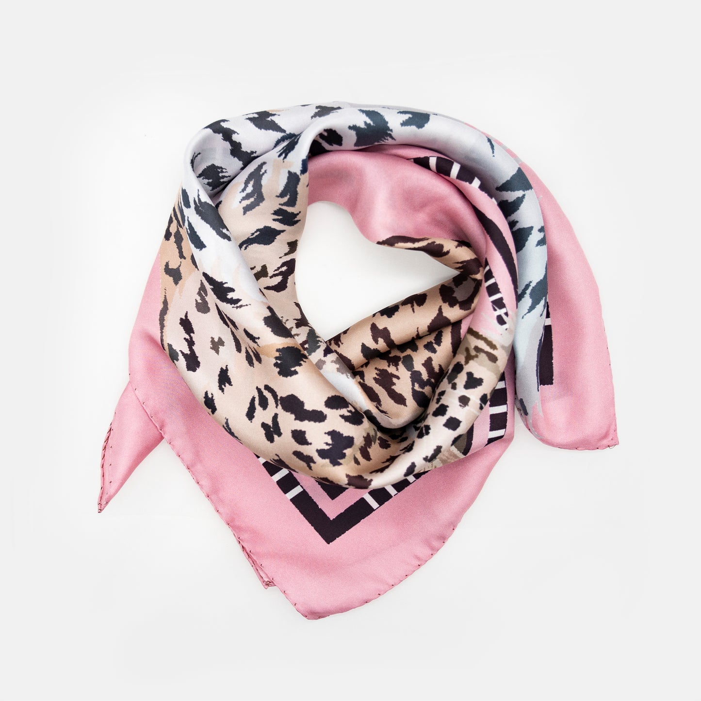 Pink Panthera Italian Mulberry Silk Scarf 70 Soft Pink