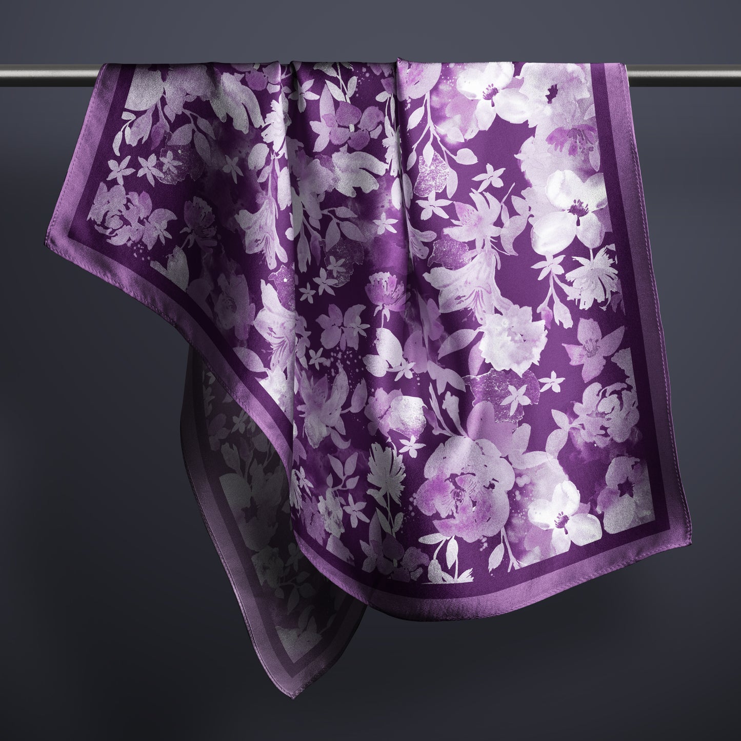 Floral Twilight - Midi Silk Scarf