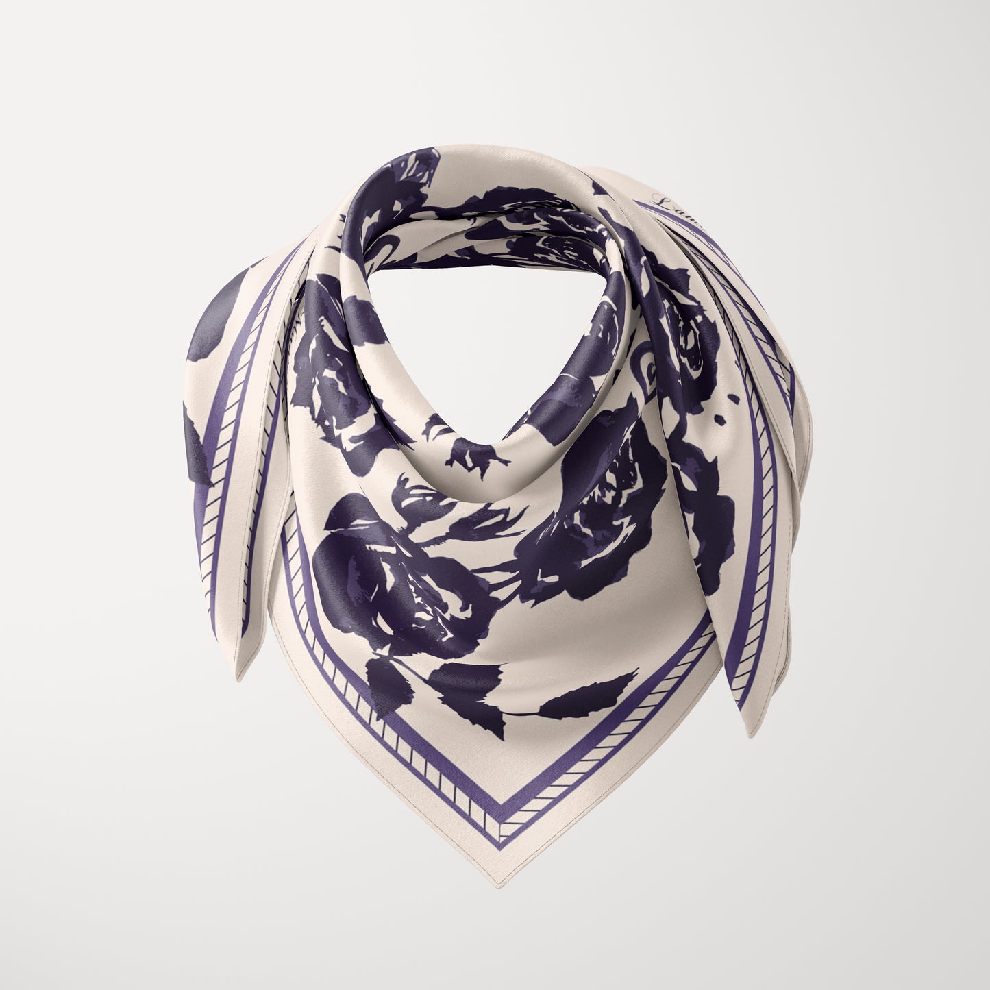 Tuch 70 Twilight Rose Midi-Seidenschal Mitternachtsblau