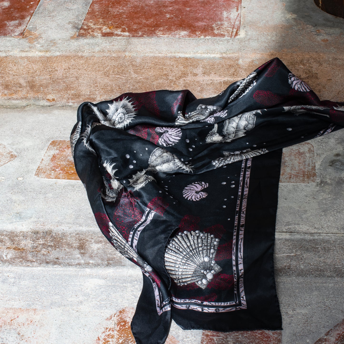 Seahorse & Coral Elegance - Classic Silk Scarf