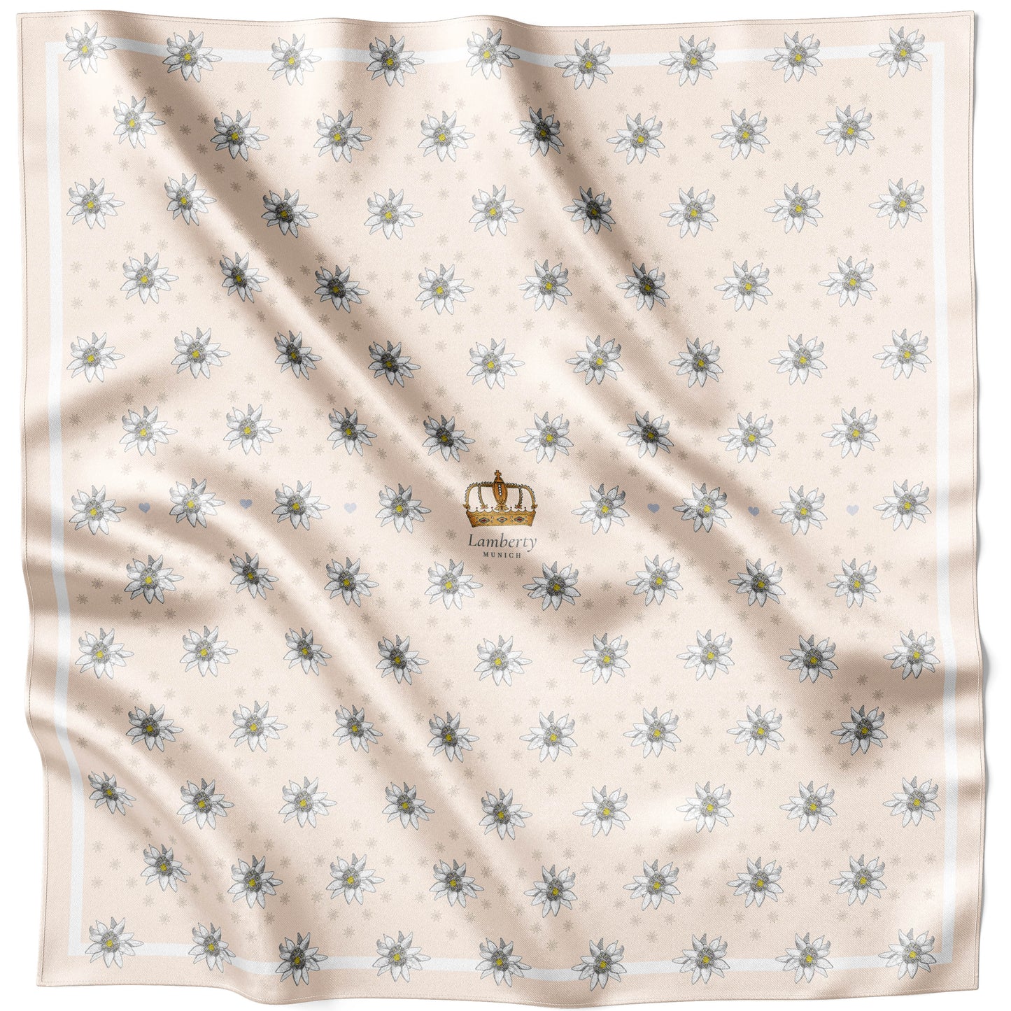 Tuch 70 Alpenglow Edelweiss Midi Seidentwillschal