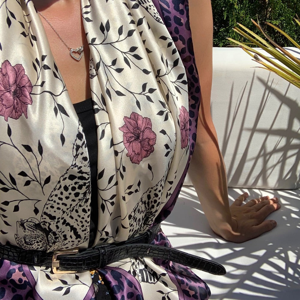 Tuch 90 Leopard Walks – Klassischer Seidenschal