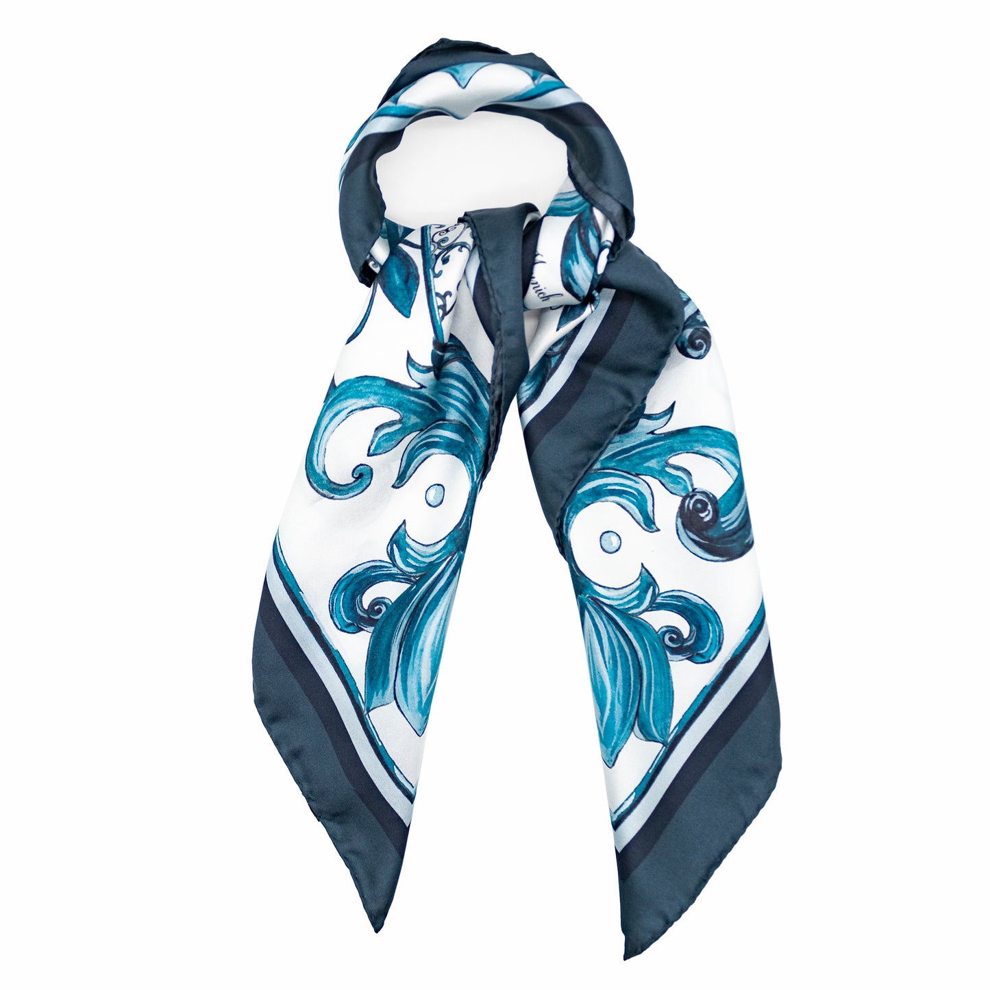 Tuch 70 Blau Majolika - Midi Seidentwill