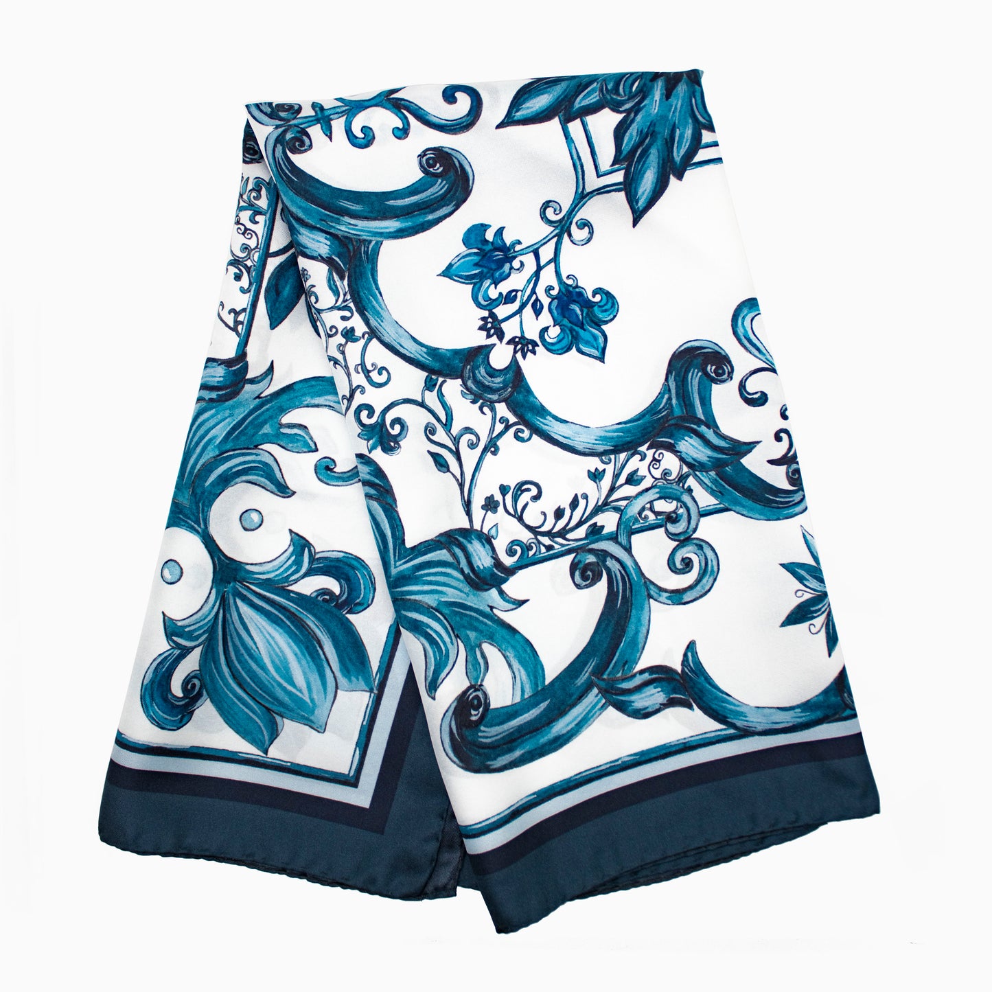 Tuch 70 Blau Majolika - Midi Seidentwill