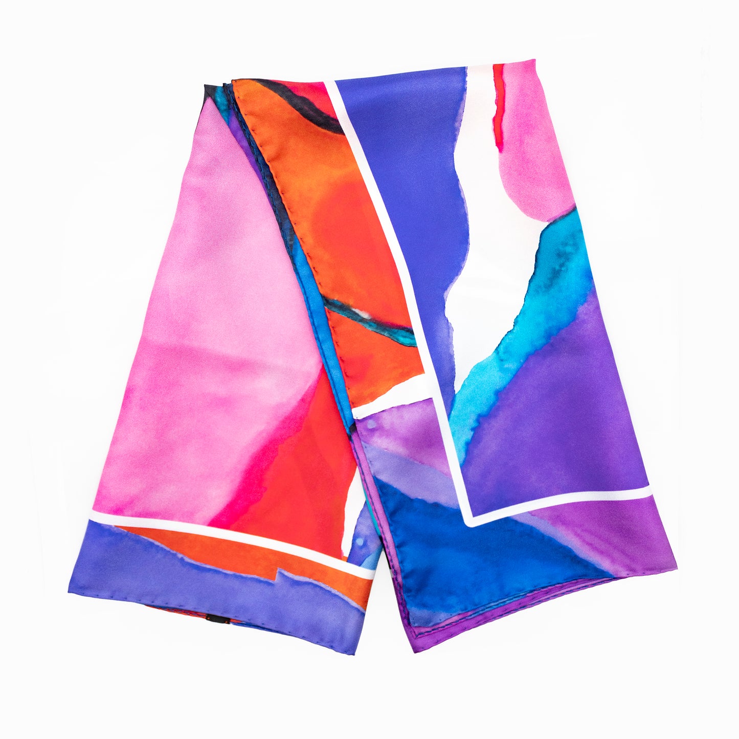 Dancing Pigments Italian Silk Scarf 70 Purple Rose