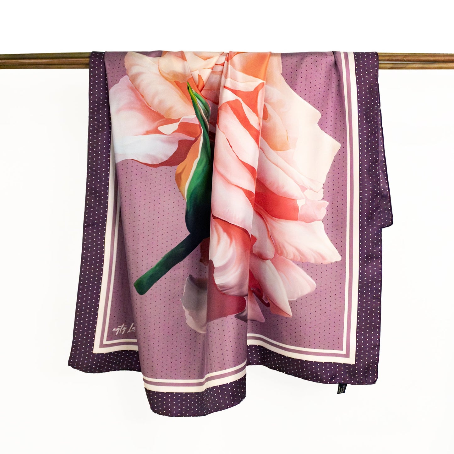 Tuch 90 Oversized Rose – Klassischer Seidentwill-Schal