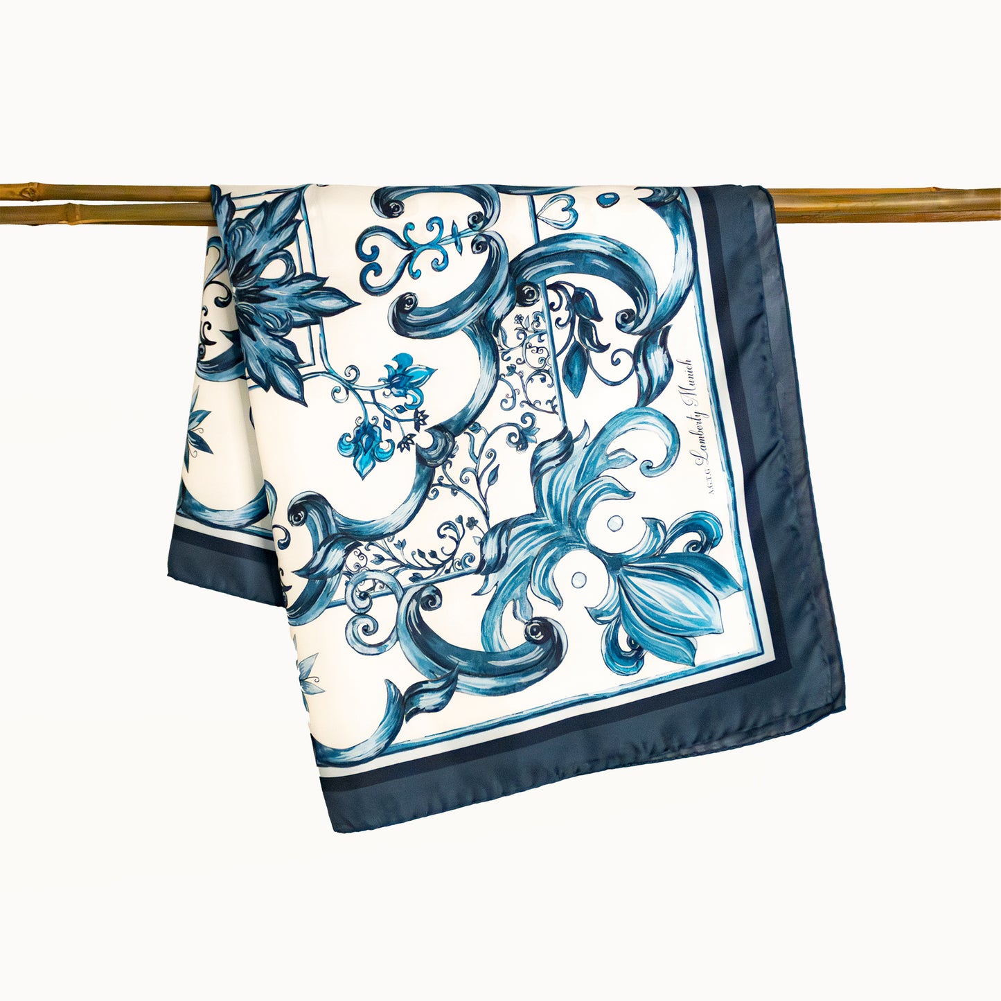 Tuch 70 Blau Majolika - Midi Seidentwill