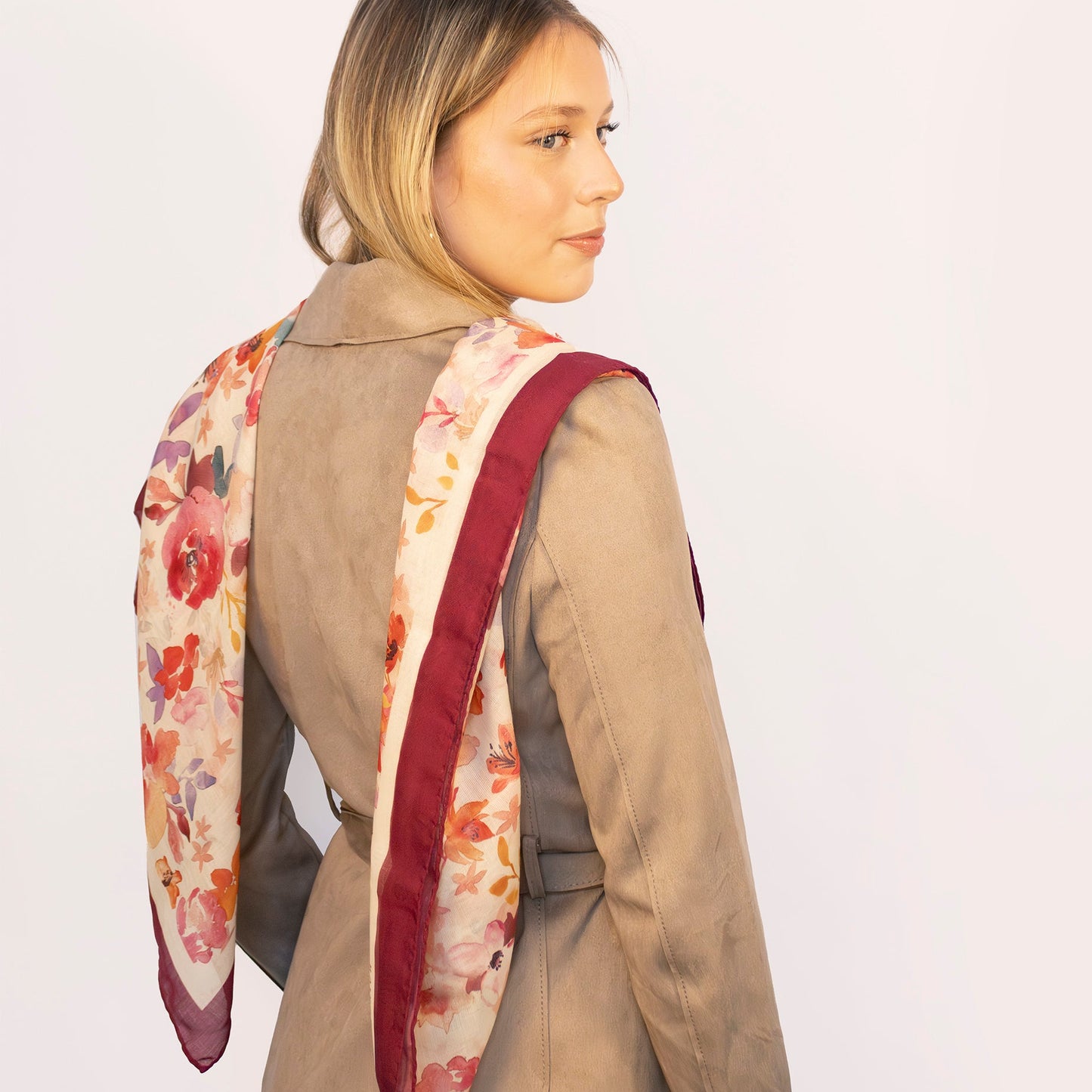 Schal 110 Floral Dreamscape - Maxi Silk & Wool Scarf