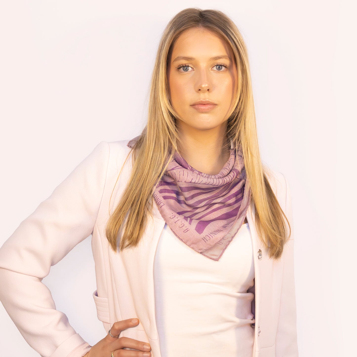 Tuch 70 One Hundred Seashells - Midi Silk & Wool Scarf Burnished Lilac