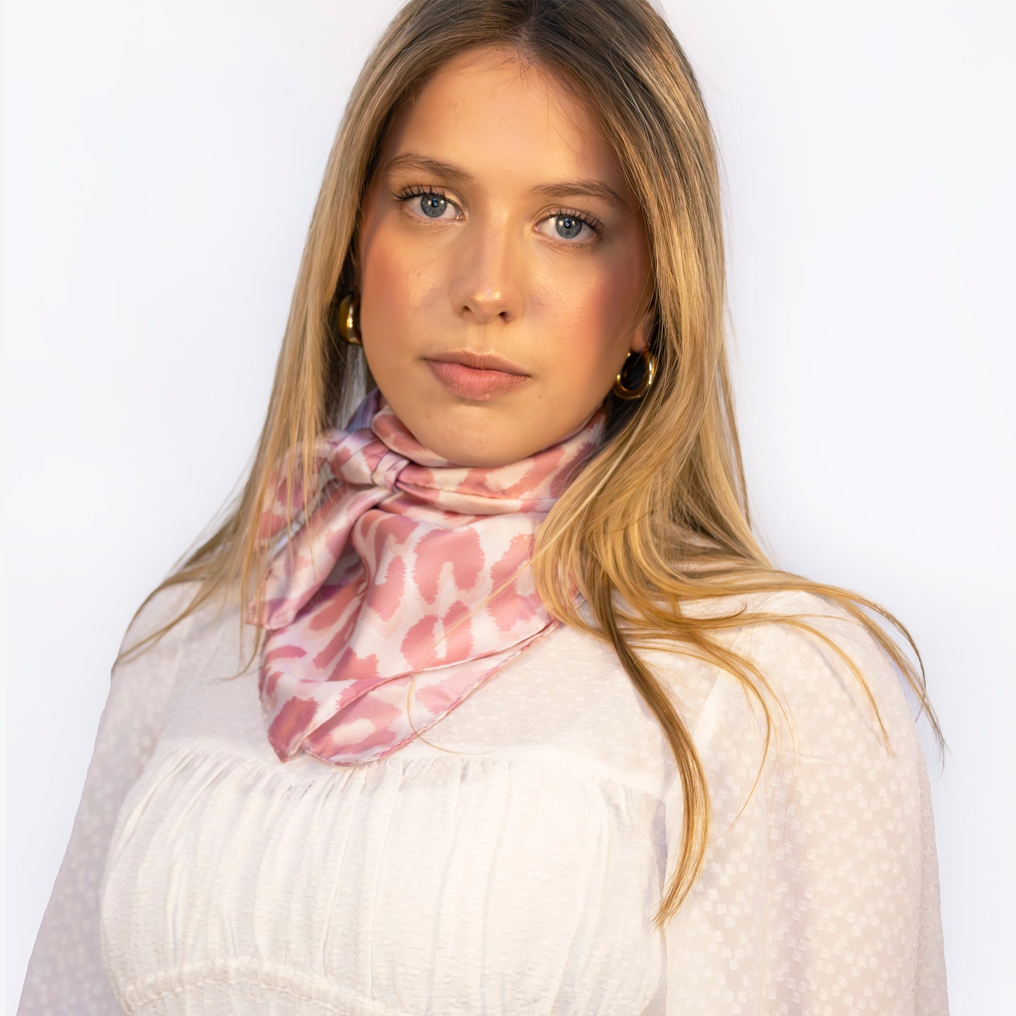 Tuch 70 Glattes Gepard - Midi Seidentwill Rose