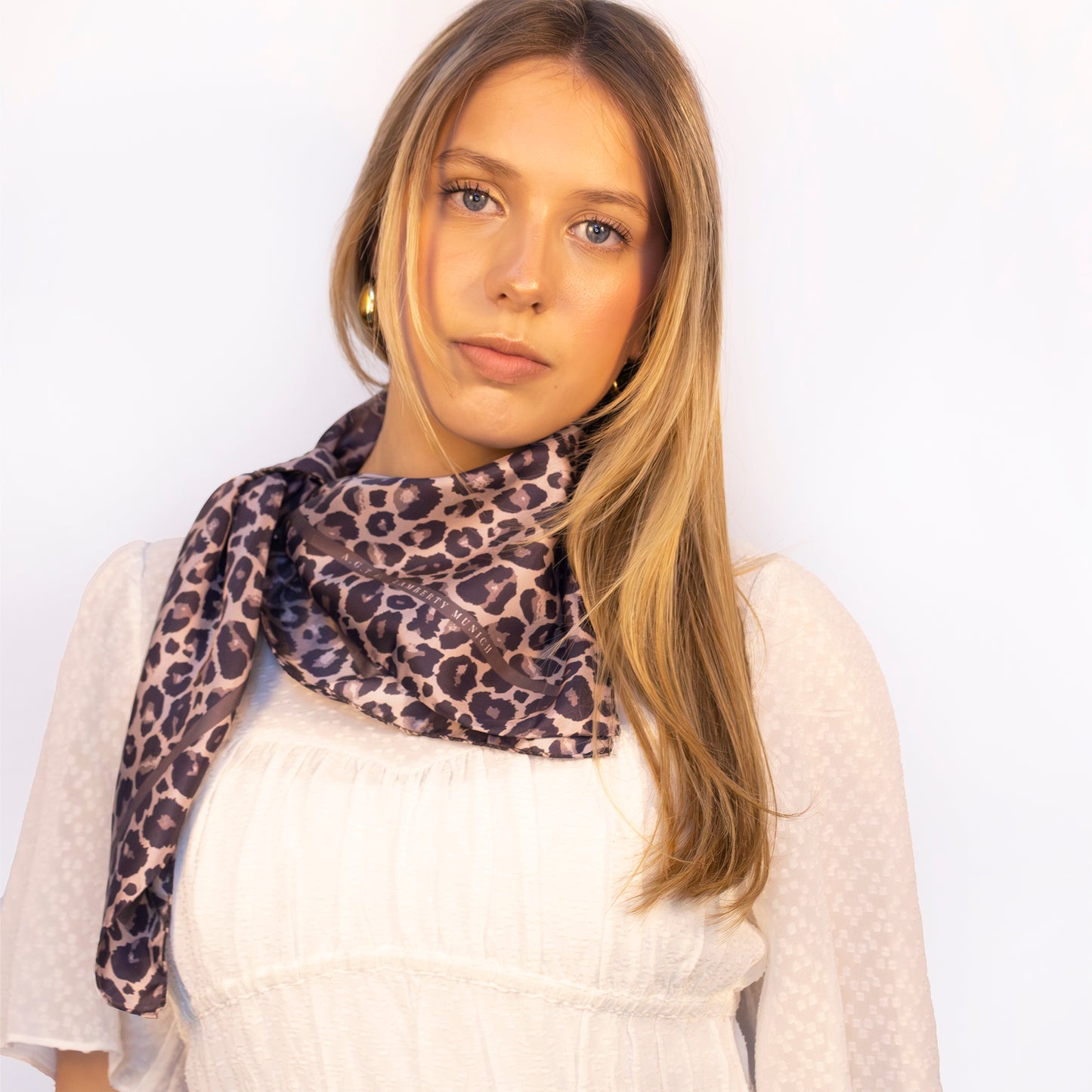 Tuch 70 Leopard Savannah - Midi Seidenschal