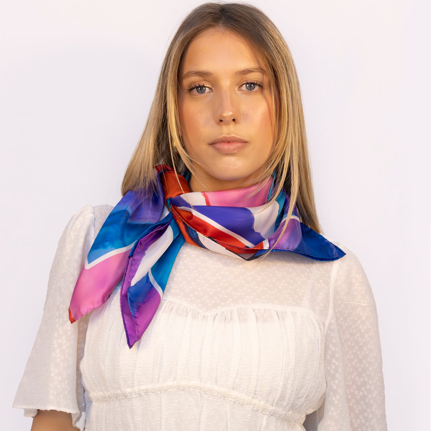 Dancing Pigments Italian Silk Scarf 70 Purple Rose