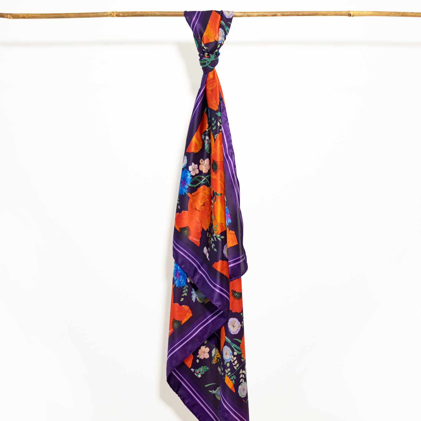 Whispering Poppies Classic Silk Scarf