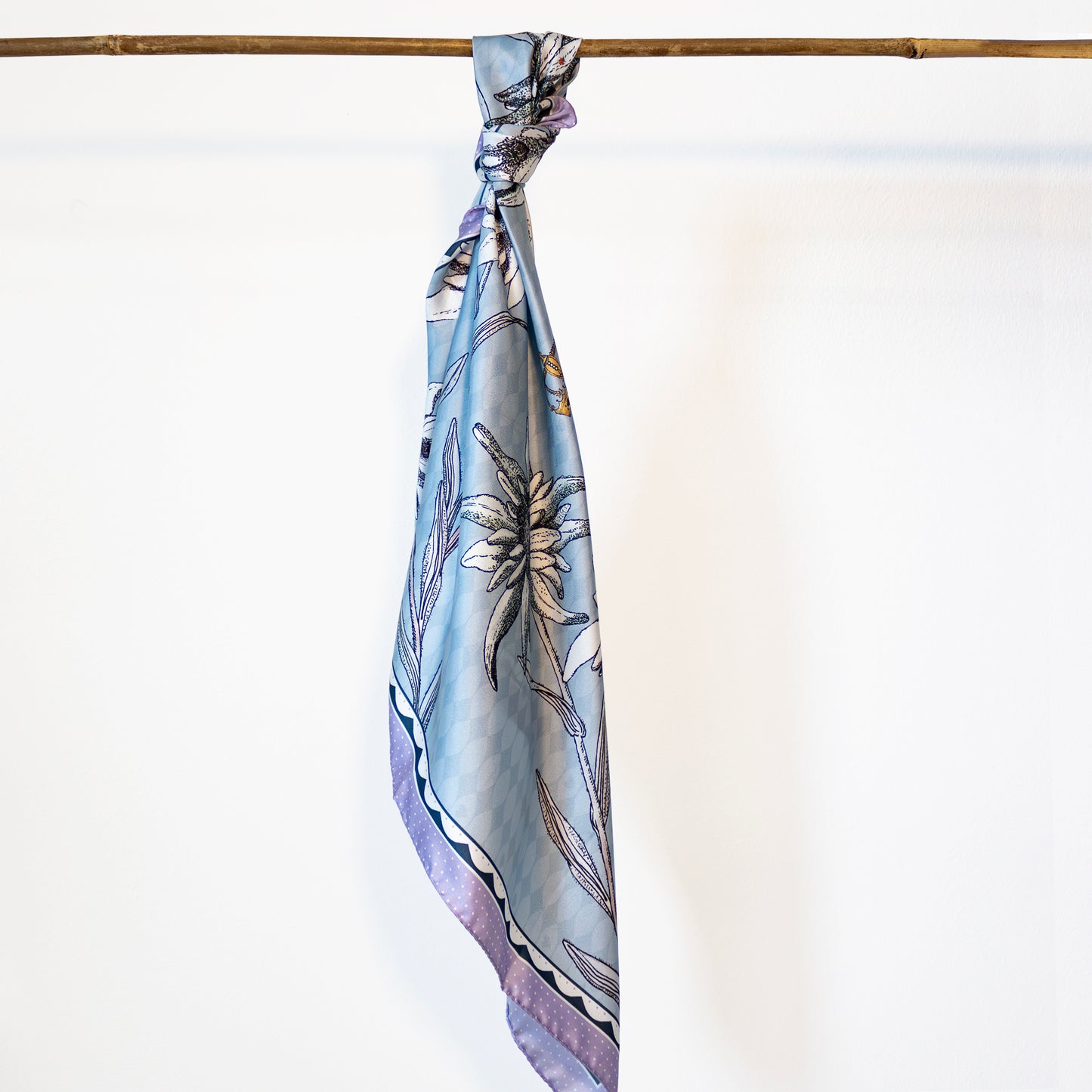 Edelweiss Alpenglow Midi Silk Scarf Ice Blue
