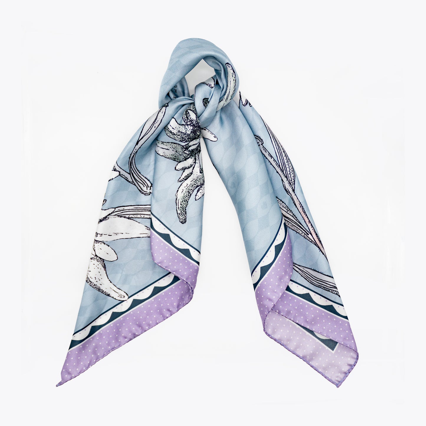 Edelweiss Alpenglow Midi Silk Scarf Ice Blue
