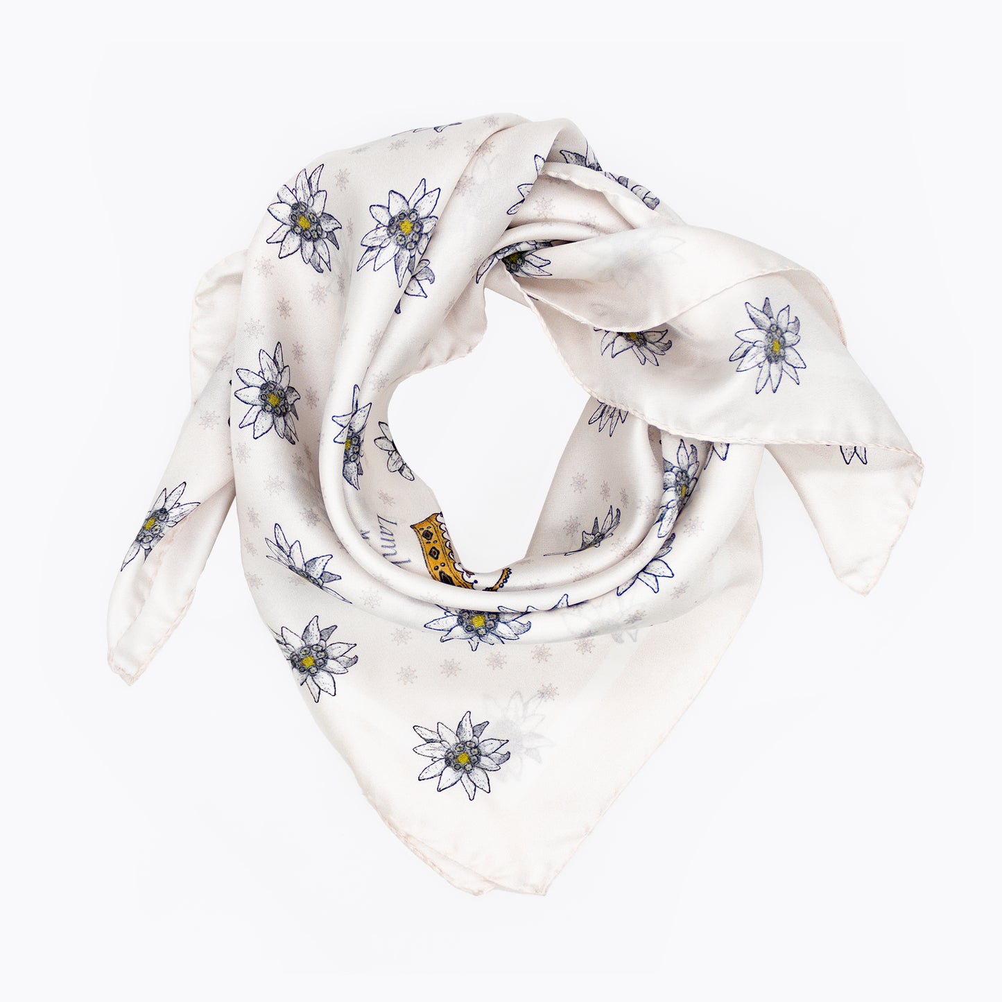 Tuch 70 Alpine Edelweiss Wedding Midi Silk Twill - Raw Milk