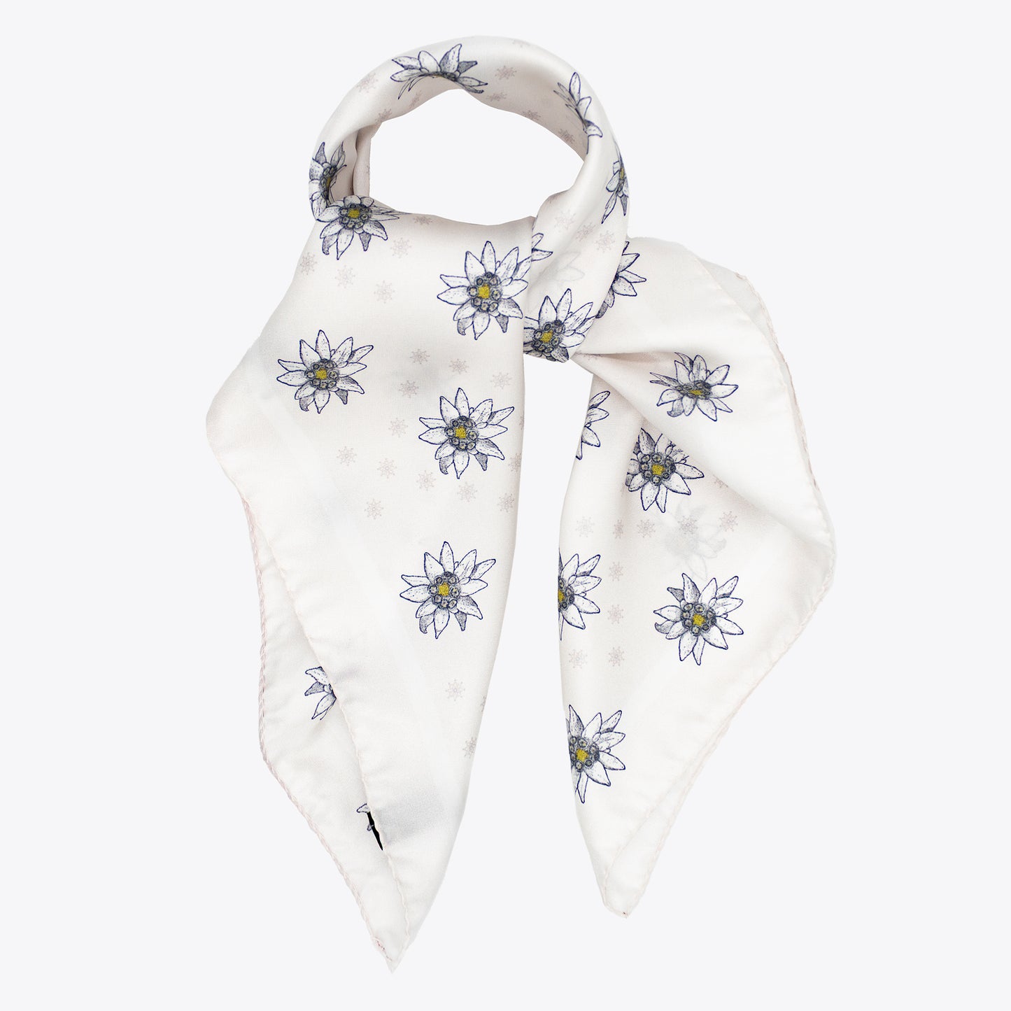 Tuch 70 Alpine Edelweiss Wedding Midi Silk Twill - Raw Milk