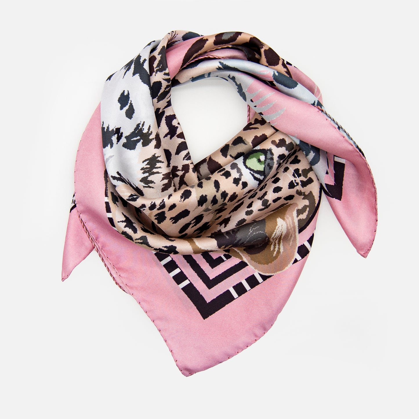 Pink Panthera Italian Mulberry Silk Scarf 70 Soft Pink