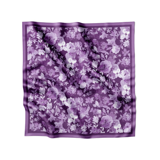 Floral Twilight - Midi Silk Scarf