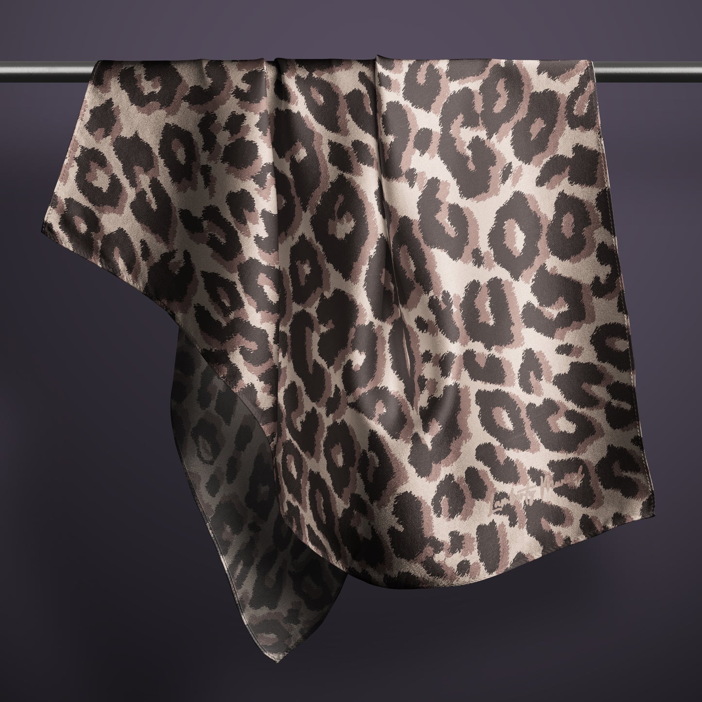 Tuch 70 Glattes Gepardenhaar - Midi Seidentwill Braun