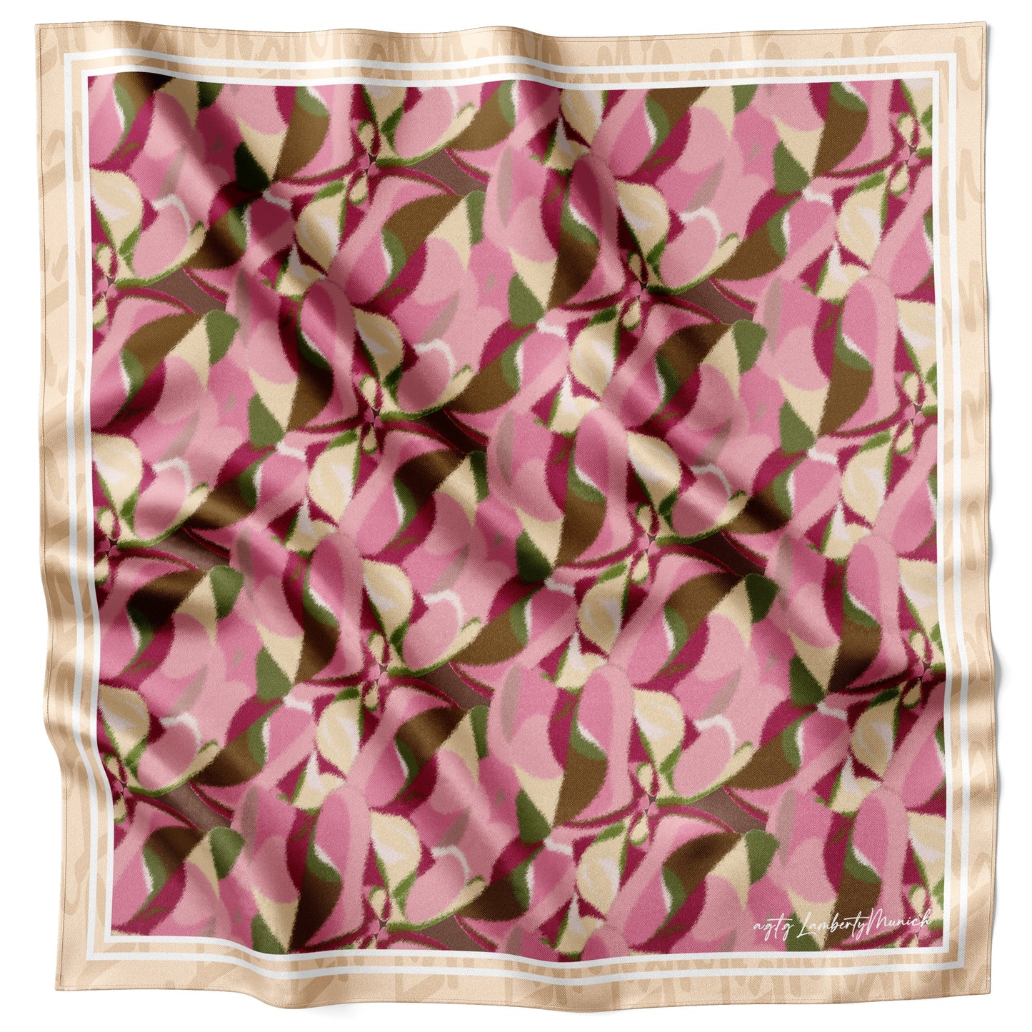 Blurry Seas Italian Silk Scarf 70 Retro Colour
