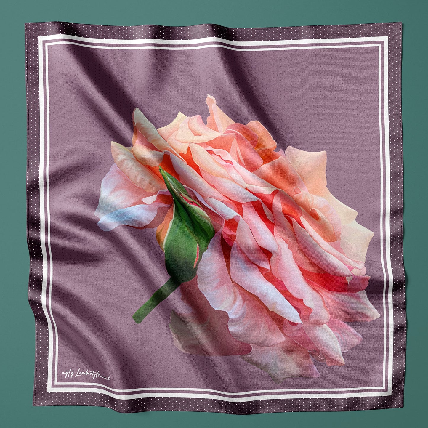 Tuch 90 Oversized Rose – Klassischer Seidentwill-Schal