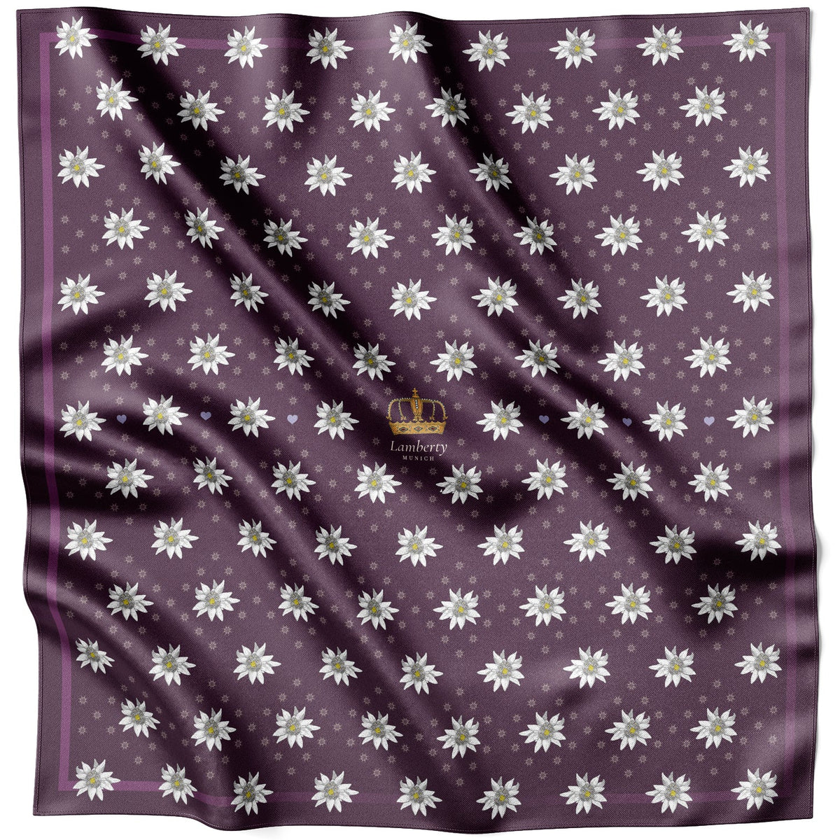Alpine Edelweiss Italian Mulberry Silk Scarf 70 Deep Purple