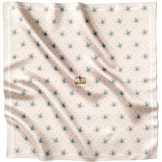 Tuch 70 Alpenglow Edelweiss Midi Seidentwillschal