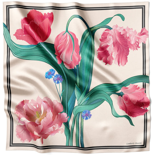 Tuch 90 Tulipani al Vento - Classic Silk Scarf